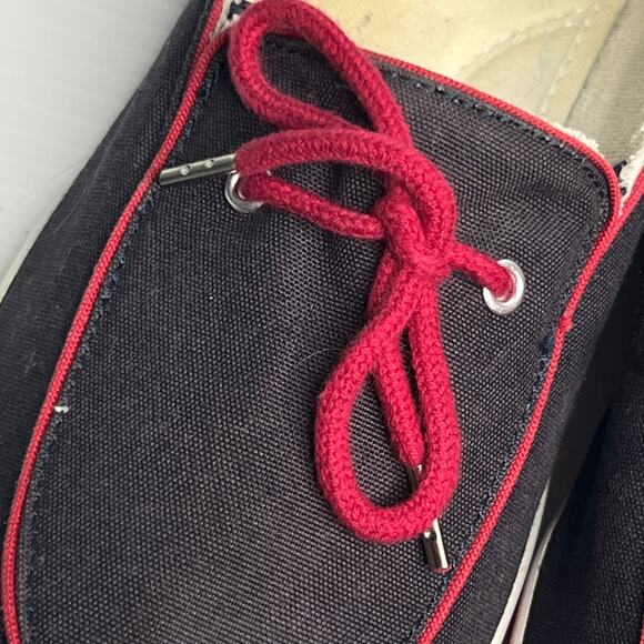 Grasshoppers Westwind Slip On Loafers Retro Navy Blue Red Canvas Size 9.5W - Picture 8 of 9